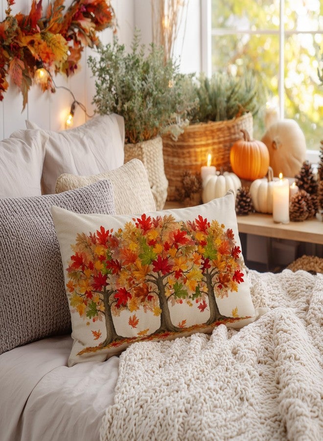 AACORS Fall Pillow Cover 12x20 Inch Maple Trees Decorations Farmhouse Autumn Throw Pillow Case Decor for Home Sofa Couch AA736-12 - Image 4