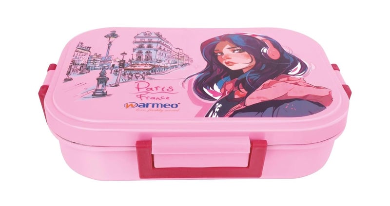 WARMEO Wonder Insulated Tiffin Box 2 Compartments with Locking Lid and Steam Valve Pink Food Grade Suitable for Wet Food Not Liquids - Image 1