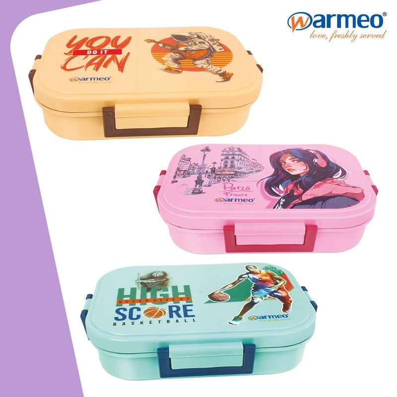 WARMEO Wonder Insulated Tiffin Box 2 Compartments with Locking Lid and Steam Valve Pink Food Grade Suitable for Wet Food Not Liquids - Image 5
