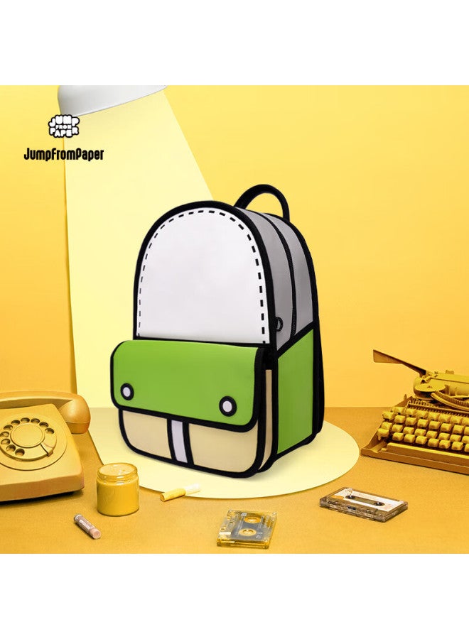 Jumpfrompaper [new Year Gift] Medium-sized 3d Adventure Comic Backpack, Student Backpack, Birthday Gift, Grass Gree - Image 1