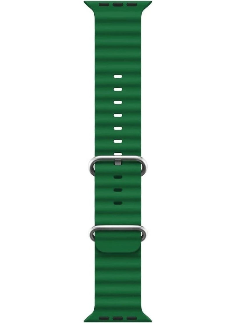Cosmostech Compatible for Smart Watch Watch 42MM 44MM 45MM 49MM 1/2/3/4/5/6/se/7/8/ultra Smart Watch Silicone Band and Strap Green  - Image 2