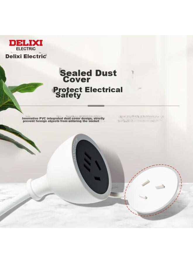 Delixi Power Socket Extension Cord/electric Wire Socket/extension Cord Socket For Electric Vehicle Charging/power Strip/power Bar 10a, Total Length 1.8 Meters - Image 1