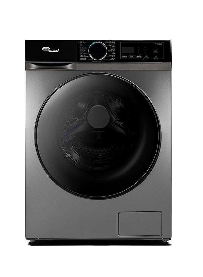 SUPER GENERAL 12Kg/8Kg Front-Load Washer-Dryer, Inverter Motor, 1400 RPM, 15 Programs, Quick Wash 15mins, 1Hr Wash-Dry, Steam Wash, Baby Care, Inox, SGW12800INVCMBS SGW12800INVCMBS Inox - Image 1