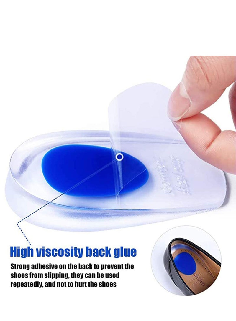 SYOSI Gel Heel Cups Plantar Fasciitis Inserts  Silicone Heel Cup Pads for Bone Spurs Pain Relief Protectors of Your Sore or Bruised Feet Insole Gels Treatment 2 PCSRed `S`Blue 'L' - Image 5