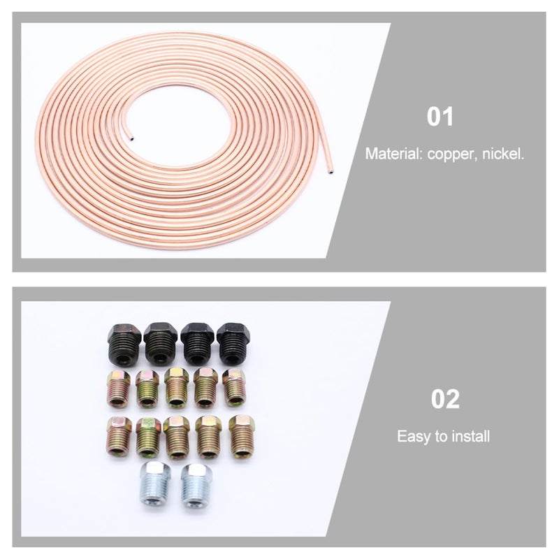 Copper Coated Nickel Brake Line Tubing 3 16 Inch OD 25 Feet Coil Flexible Auto Replacement - Image 4
