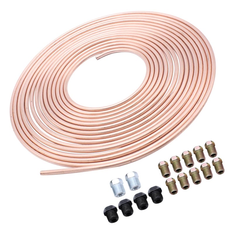 Copper Coated Nickel Brake Line Tubing 3 16 Inch OD 25 Feet Coil Flexible Auto Replacement - Image 2