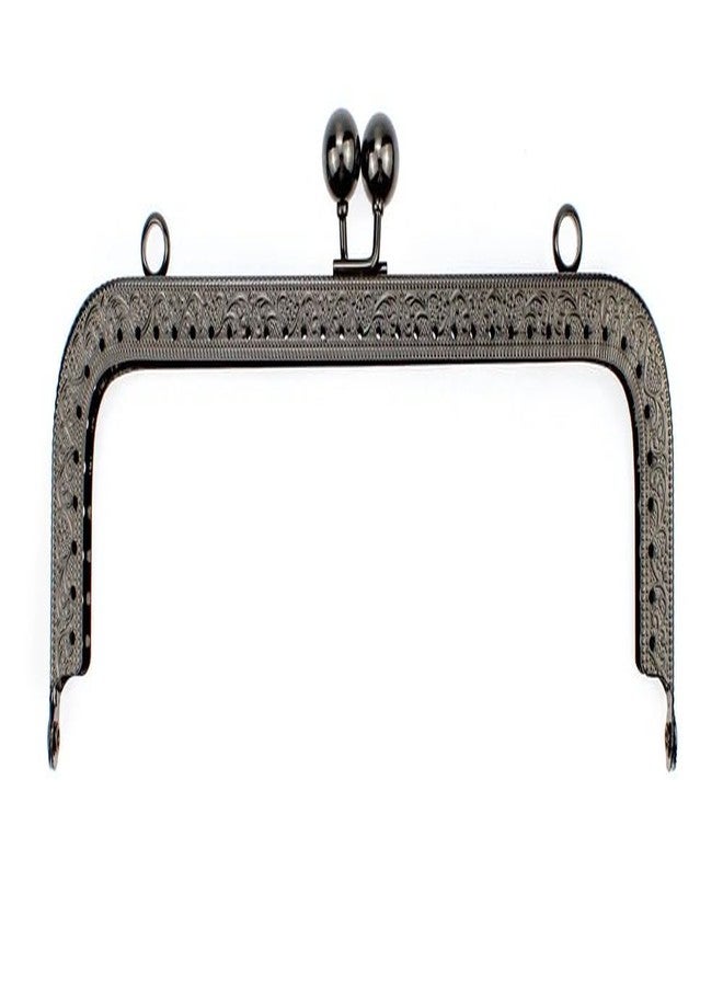 Tia Purse, Clutch Bag Making Metal Frames, Heavy Quality and Finish (Black Frame -Rectangle-7Inch-1Pc)