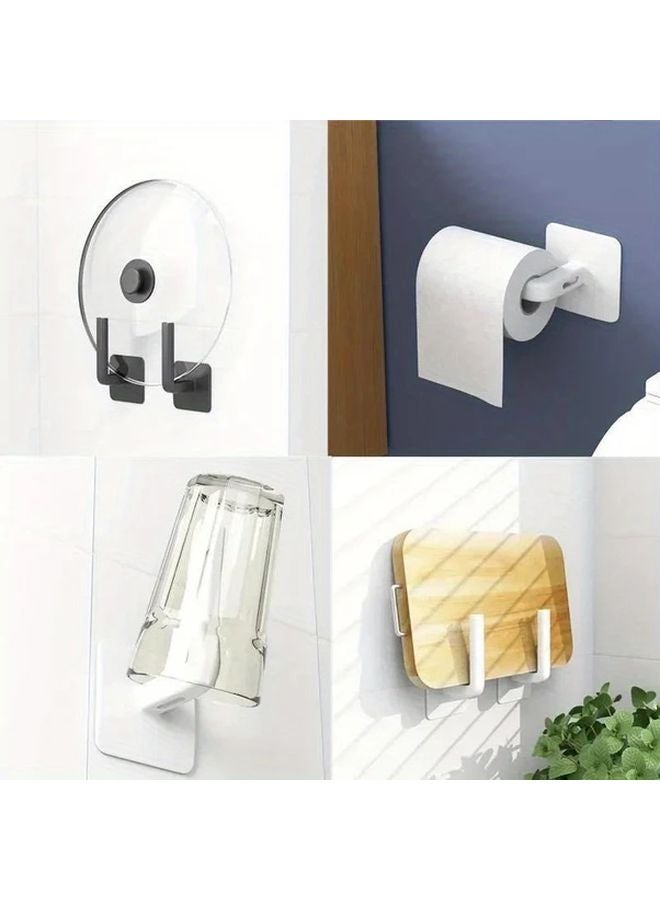 One Color Adhesive Storage Hooks Non Invasive Sticky L Shaped Plastic Clips For Hats - Image 2