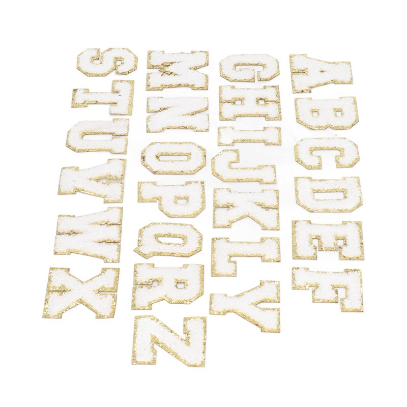 26 Pcs Letter Patches A to Z White Letter Patches DIY Personalized Decorative Repairing Embroidered Sewing Patches - Image 1