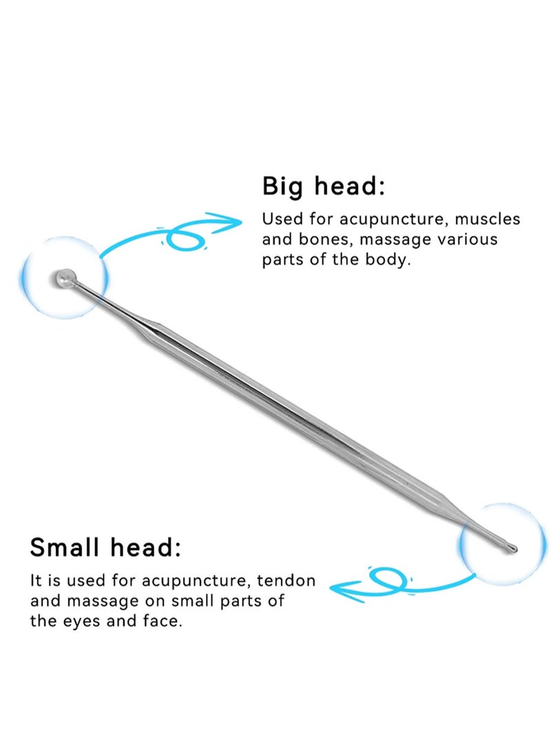 Generic Dual Head Facial Reflexology Tools Stainless Steel Portable Ear Acupuncture Body Point Probe Massage Tool for Stimulation Personal Health Care Supplies Acupoint Search Pen  - Image 4