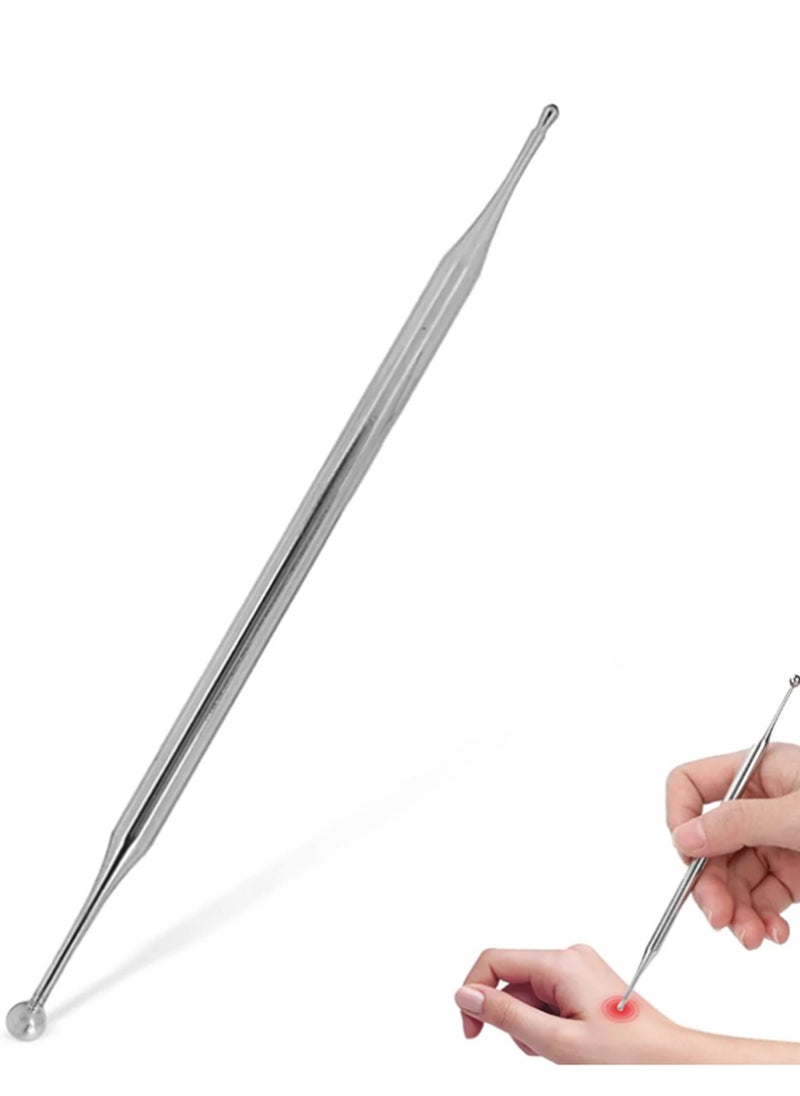 Generic Dual Head Facial Reflexology Tools Stainless Steel Portable Ear Acupuncture Body Point Probe Massage Tool for Stimulation Personal Health Care Supplies Acupoint Search Pen  - Image 1