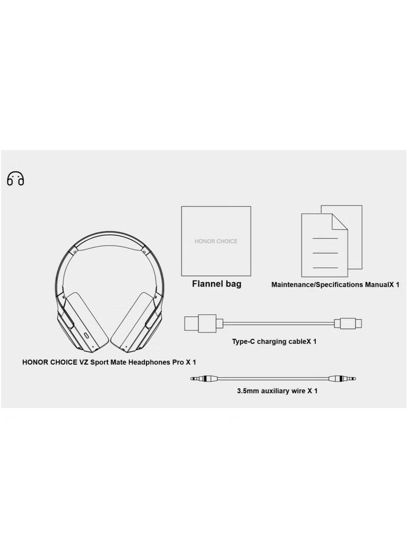Honor Choice - Honor Choice VZ Sport Mate Headphones Pro Active Noise Cancelling Black - Image 1