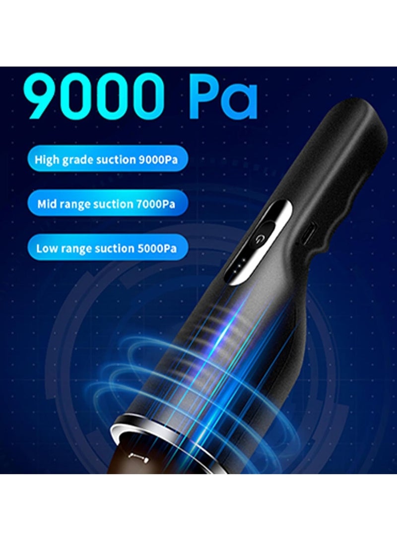 Denx Handheld Vacuum Cleaner, Cordless Vacuum Cleaner, 9000PA High Power Strong Suction Car Vacuum, Four Mode Vacuum Bed Mite Remover, Rechargeable, Lightweight Vacuum Cleaner for Mattress Quilts Clothes Carpet, Hard Floors, Pet Hair (Black)  - Image 2
