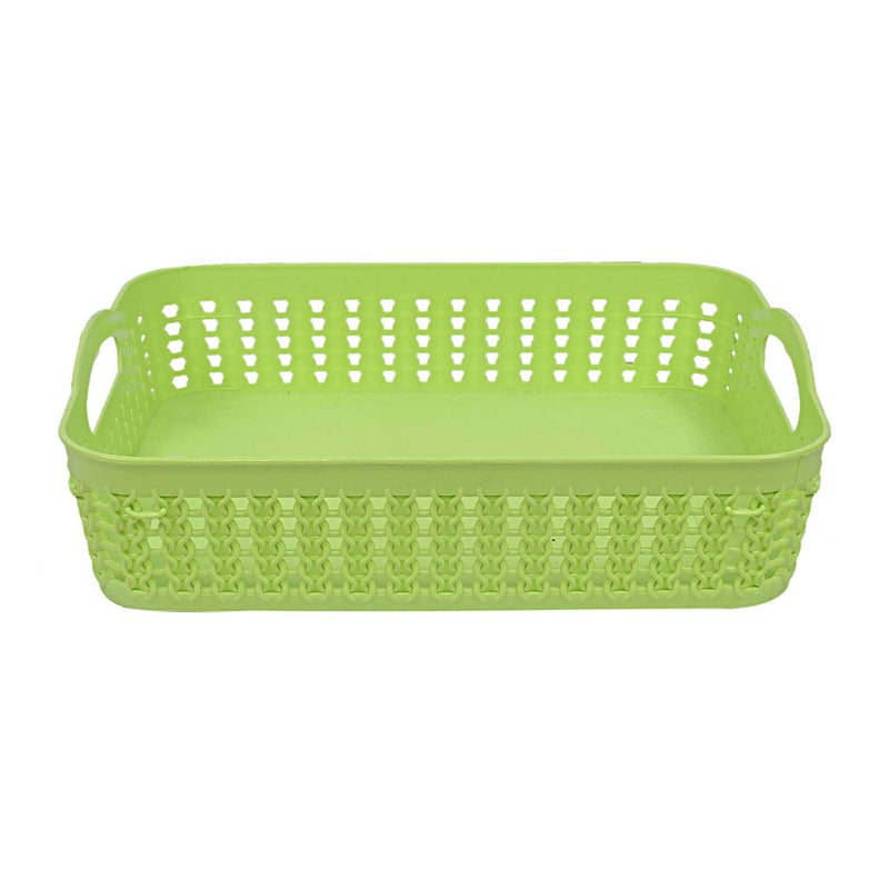 Kuber Industries Plastic 2 Pieces Multipurpose Storage Basket Set (Green & Brown)-CTKTC25418, Standard - Image 3