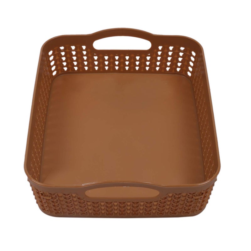 Kuber Industries Plastic 2 Pieces Multipurpose Storage Basket Set (Green & Brown)-CTKTC25418, Standard - Image 5