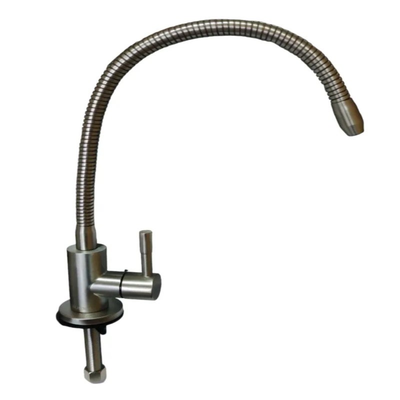 Kitchen Sink Faucet: 25.5*9*4.5cm Matte Gray 304 Stainless Steel - 70mm Thread For Versatile Installation, 720-Degree Rotation Spout For Kitchen Countertop Sink Use - Image 4