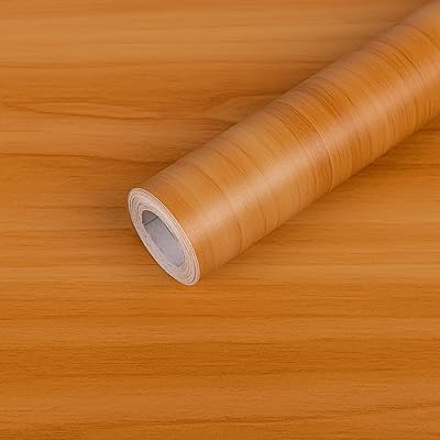 HOMSUN Peel & Stick Wood Grain Cabinet Removable Wallpaper - Waterproof, Self Adhesive, Brown Teak (12 in x 1.2 MTR) - Image 1