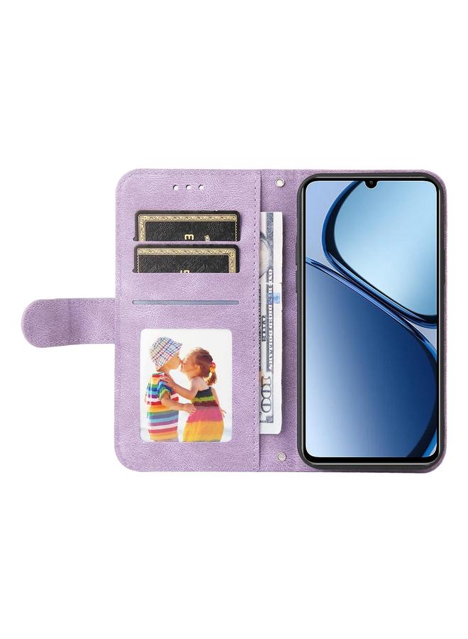 erorex Case For Realme C63 / C61 / Note 60 Skin Feel Life Tree Metal Button Leather Phone Case - Image 4