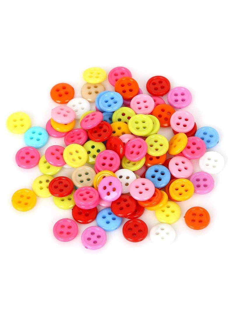 بيعتكلها أزرار خياطة دائرية من الراتنج للحرف اليدوية، أزرار خياطة دائرية، قصاصات، إكسسوارات تزيين منزلية ذاتية الصنع (10 مم، 100 قطعة) - Image 1