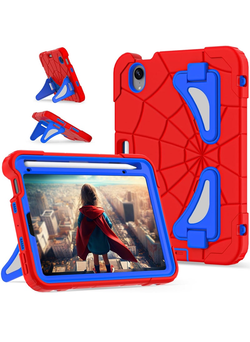 Ipad mini 6/mini 7 Case for Kids Shockproof Protective Cover with Pencil Holder Shoulder Strap Kickstand for Kids Children - Image 1