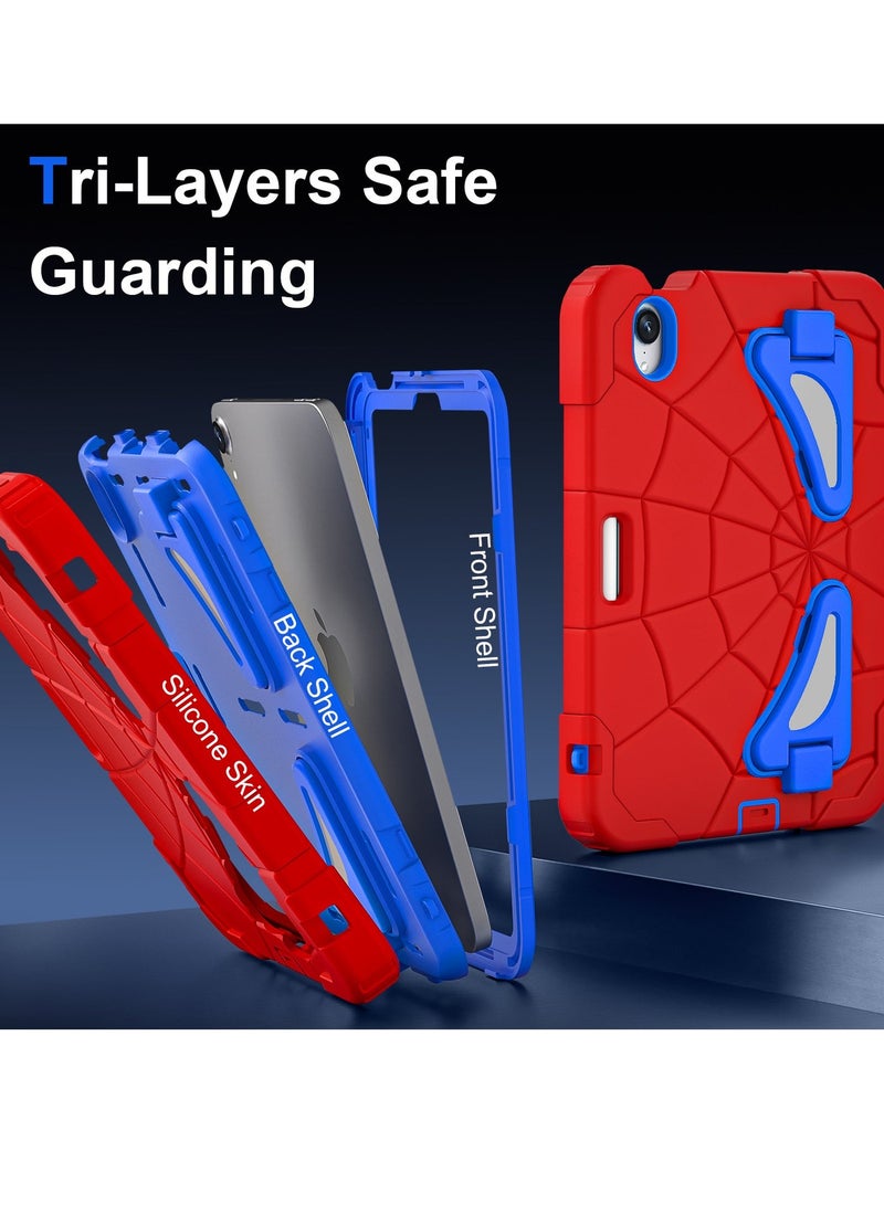 Ipad mini 6/mini 7 Case for Kids Shockproof Protective Cover with Pencil Holder Shoulder Strap Kickstand for Kids Children - Image 2