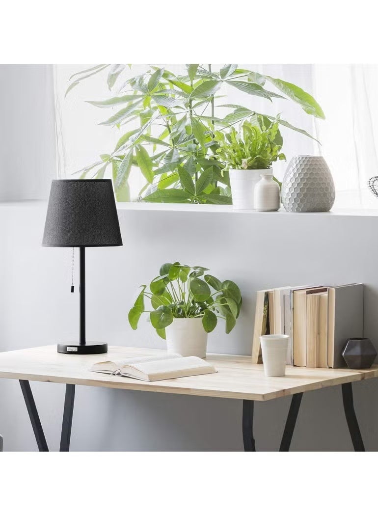 Set of 2 Elegant Modern Bedside Table Lamps, Black Desk Lamps for Bedroom Living Room - Image 3