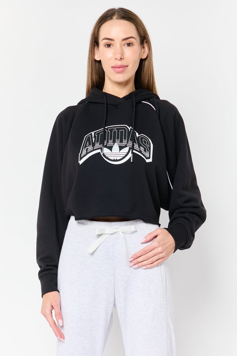 adidas Originals Women Sportswear Fit Long Sleeve Outdoor Hoodie, Black - Image 1