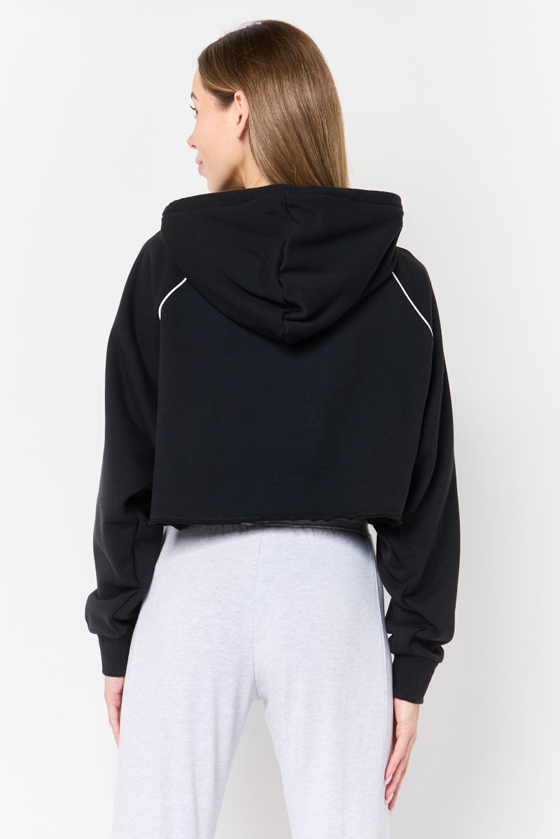adidas Originals Women Sportswear Fit Long Sleeve Outdoor Hoodie, Black - Image 3