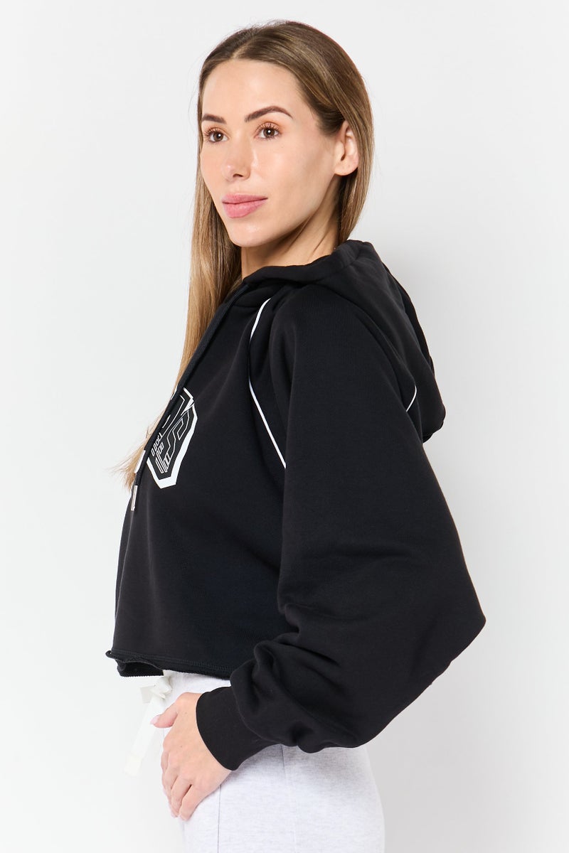 adidas Originals Women Sportswear Fit Long Sleeve Outdoor Hoodie, Black - Image 2