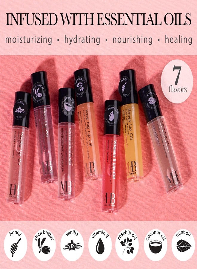EXPRESSIONS 7pc Lip Oil Collection - Nourishing High Shine Lip Glow with Essential Oils, Hydrating Roll On Lip Oils Infused w/Essential Oils - Rollerball Lip Oils, Vitamin Enriched Lip Oil Set - Image 5