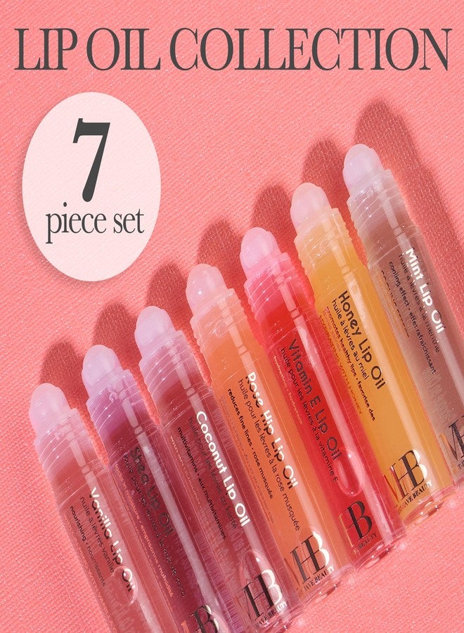 EXPRESSIONS 7pc Lip Oil Collection - Nourishing High Shine Lip Glow with Essential Oils, Hydrating Roll On Lip Oils Infused w/Essential Oils - Rollerball Lip Oils, Vitamin Enriched Lip Oil Set - Image 2