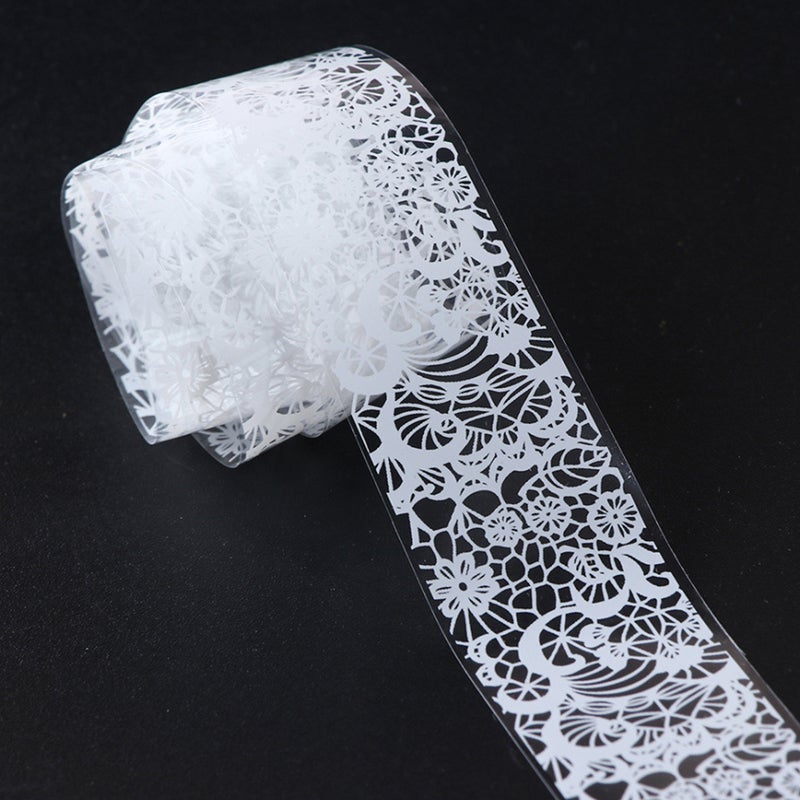 2 Boxes Nail Art Sticker Nail Decals Lace Nail Sticker (Black, White) - Image 3
