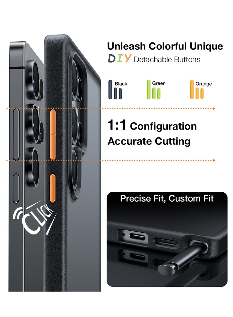 حافظة مضادة للصدمات لهاتف سامسونج جالاكسي S24 ألترا 6.8 بوصة، مختبرة ضد السقوط بارتفاع 12 قدم، حافظة صلبة شبه شفافة بلمسة نهائية غير لامعة وحواف ناعمة من سلسلة الحارس لجالاكسي S24 ألترا - - Image 3