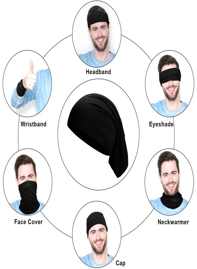 SATINIOR 6 Pieces Dreadlock Bands for Men Unisex Spandex Long Head Tube Headband Dread Lock Hair Accessories Wraps for Men Women Hair Accessories, 6 Colors(Cute Color) - Image 3