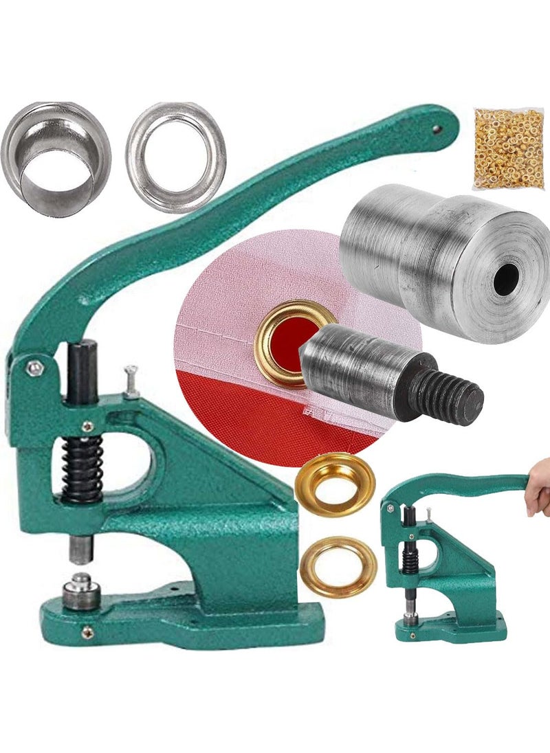 DIY Crafts DIY Crafts 1 Set HeavyDuty Cast Iron Hand Press Grommet Machine Kit Spring Eyelet Hole Punch Tool Dies Grommets for Fabric Leather More DIY Crafting Repair Set 301 20mm Die 078 inch Silver  - Image 1