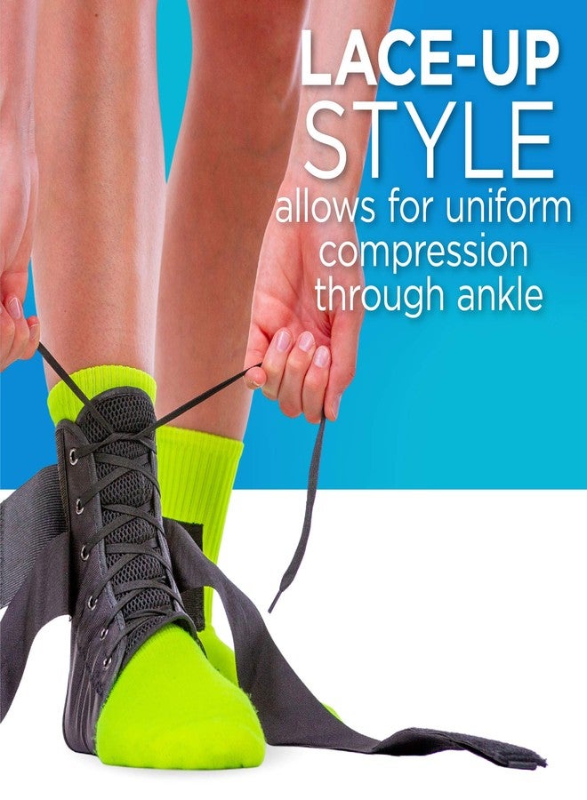 BraceAbility Sports Ankle Brace - Best Lace Up Figure 8 Sprained, Rolled or Twisted Active Support Wrap Stabilizer Splint for Basketball, Volleyball, Soccer, Working Out, Running Pain Treatment (XS) - Image 3