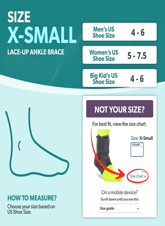 BraceAbility Sports Ankle Brace - Best Lace Up Figure 8 Sprained, Rolled or Twisted Active Support Wrap Stabilizer Splint for Basketball, Volleyball, Soccer, Working Out, Running Pain Treatment (XS) - Image 2