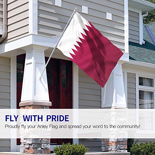 Anley Fly Breeze 3x5 Feet Qatar Flag - Vivid Color and Fade Proof - Canvas Header and Double Stitched - State of Qatar Flags Polyester with Brass Grommets 3 X 5 FT - Image 2