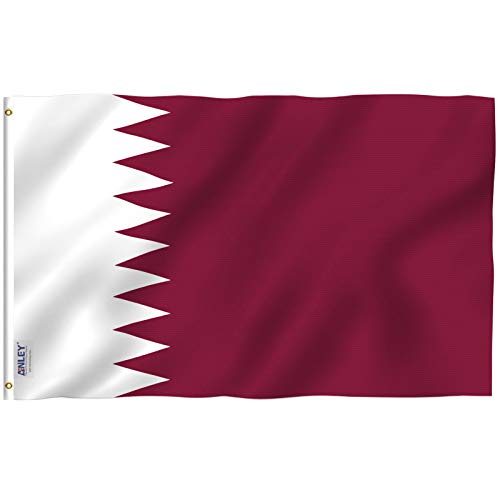 Anley Fly Breeze 3x5 Feet Qatar Flag - Vivid Color and Fade Proof - Canvas Header and Double Stitched - State of Qatar Flags Polyester with Brass Grommets 3 X 5 FT - Image 1