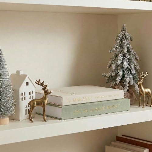 ZICOTO Beautiful Decorative Books - Set of 2 Linen Boxes Enhance Your Coffee Table, Bookshelf or Mantel Decor - Aesthetic Fake/Faux Books for Modern Home Decoration, Photo Storage and as a Keepsake Box - Image 1