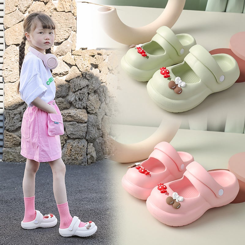 2023 Children'S Shoes Mary Jane Hole Shoes Cute Indoor And Outdoor Slippers Platform Beach Shoes Toe Shoes - Image 2