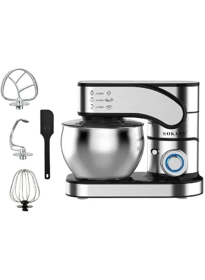 Sokany Kitchen Master 2000W Stand Mixer, Model SK-05015, 8.5L Capacity, Silver - Image 1