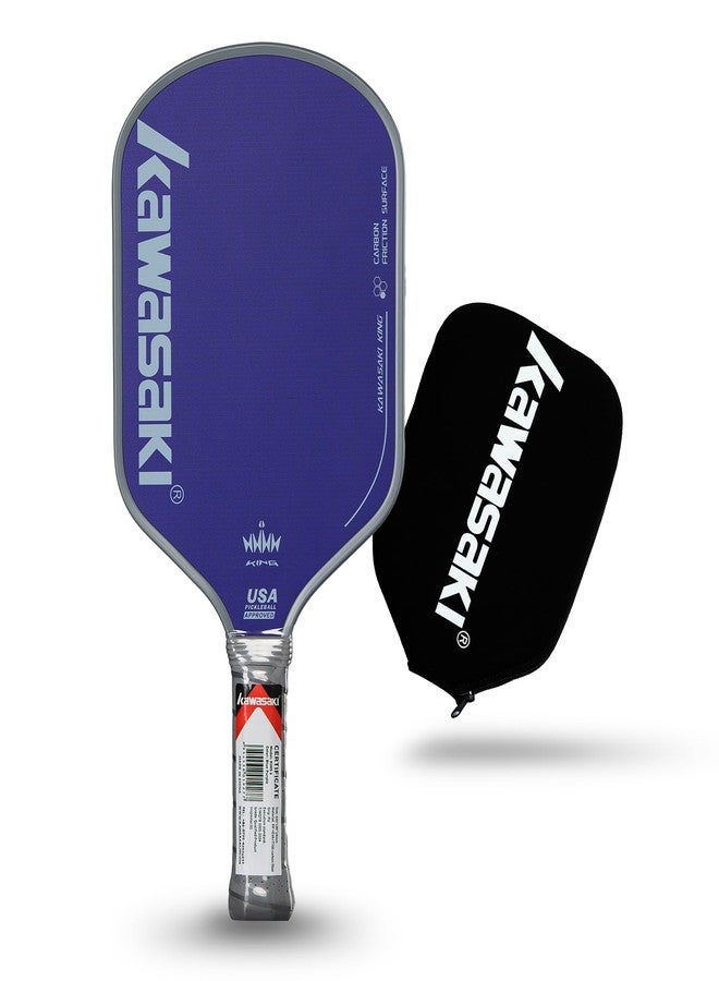 VICLeO Pickleball Paddle, Kawasaki T700 Carbon Fiber Surface 14mm PP Honeycomb Core (CFS)-USAPA Approved Pickleball Paddle for Tournament Level with Cover Case/Grips (Purple) - Image 1