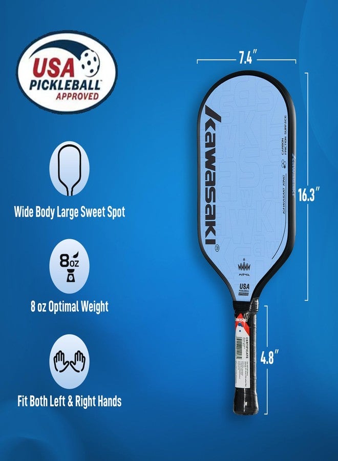 VICLeO Pickleball Paddle, Kawasaki T700 Carbon Fiber Surface 14mm PP Honeycomb Core (CFS)-USAPA Approved Pickleball Paddle for Tournament Level with Cover Case/Grips (Purple) - Image 4