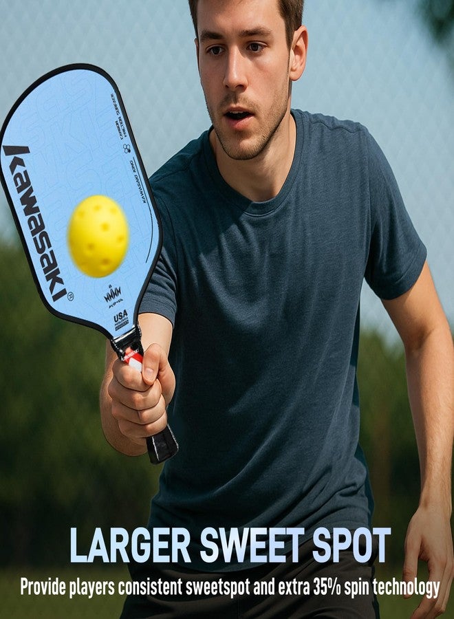 VICLeO Pickleball Paddle, Kawasaki T700 Carbon Fiber Surface 14mm PP Honeycomb Core (CFS)-USAPA Approved Pickleball Paddle for Tournament Level with Cover Case/Grips (Purple) - Image 5
