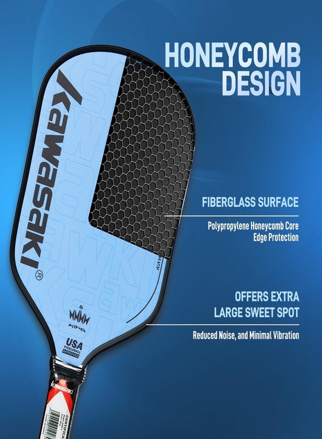 VICLeO Pickleball Paddle, Kawasaki T700 Carbon Fiber Surface 14mm PP Honeycomb Core (CFS)-USAPA Approved Pickleball Paddle for Tournament Level with Cover Case/Grips (Purple) - Image 2