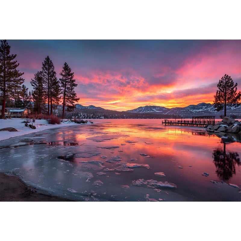 Yunlus Jigsaw Puzzles for Adults 1000 Pieces Impossible Hard Difficult Challenging Puzzles for Adults Teens Snow Scene On The Lake Landscape Sunset Jigsaw Puzzle 1000 Pieces 28 x 20 inch - Image 3