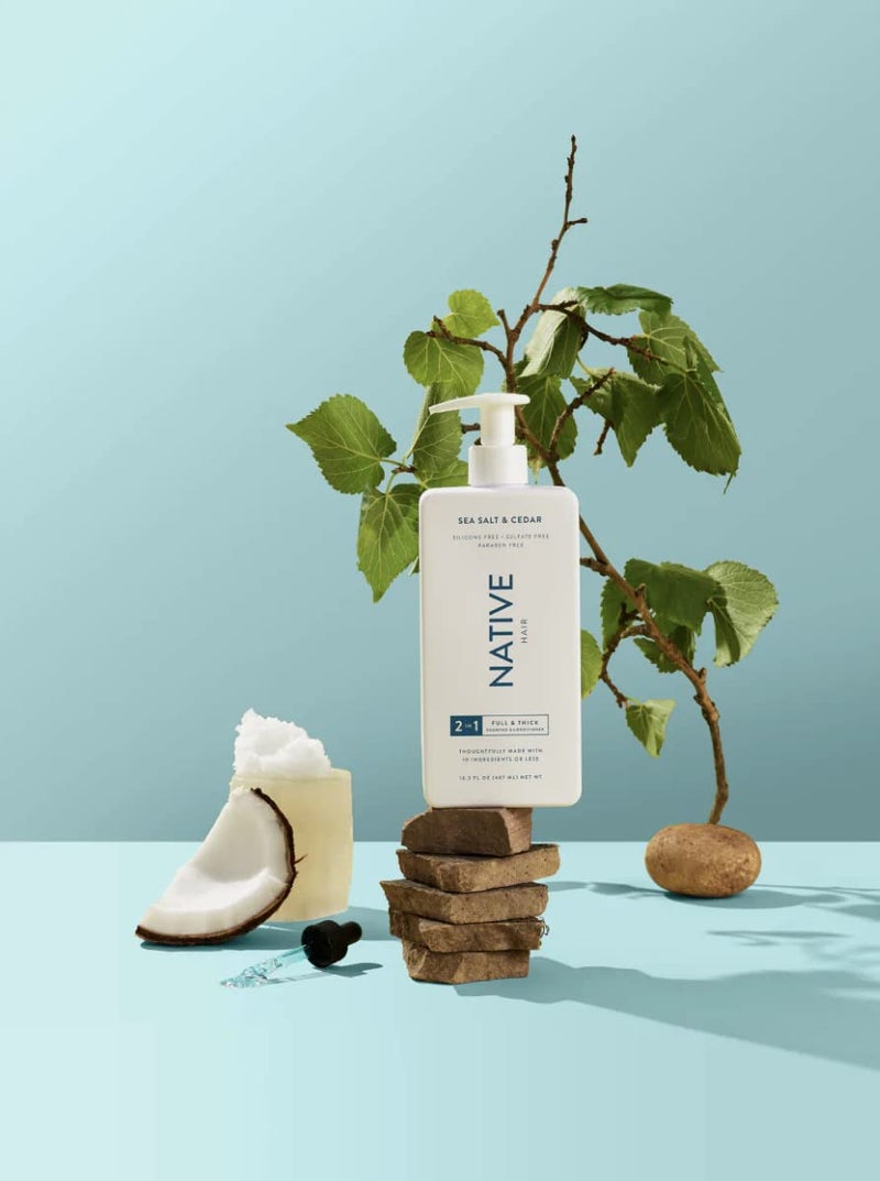 native Sea Salt & Cedar 2-in-1 Shampoo and Conditioner, Full & Thick |Sulfate Free, Paraben Free, Dye Free, with Naturally Derived Clean Ingredients| 16.5 oz - Image 4