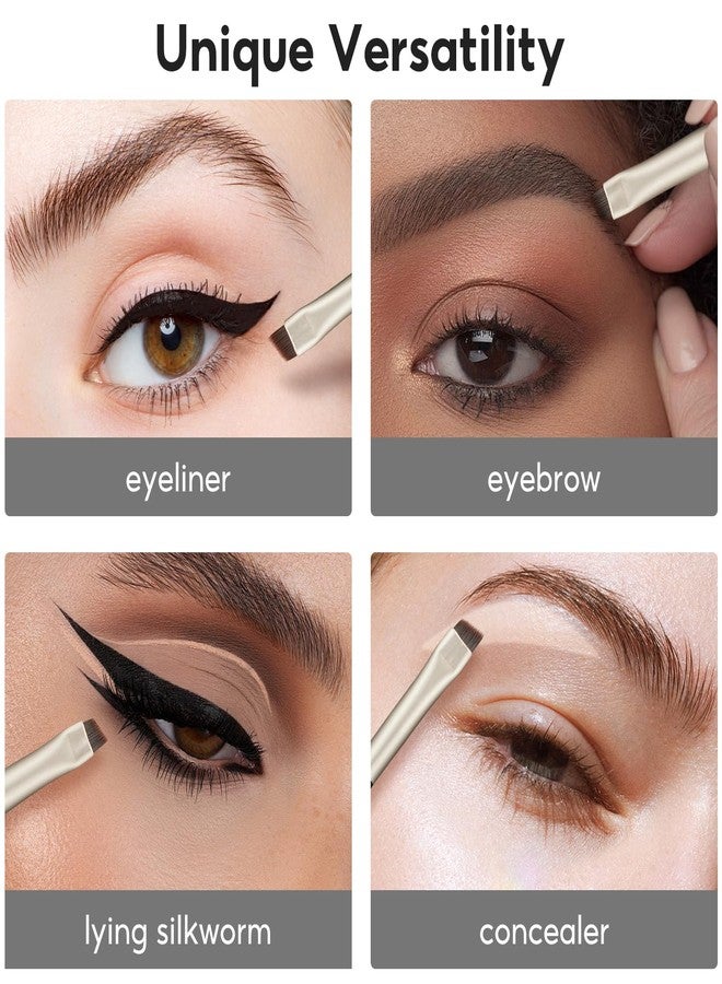 FelinWel 2 Pcs Angled Eyeliner and Eyebrow Brushes Set, Ultra Thin Slanted Flat Angle Precision Makeup Brush - Image 3