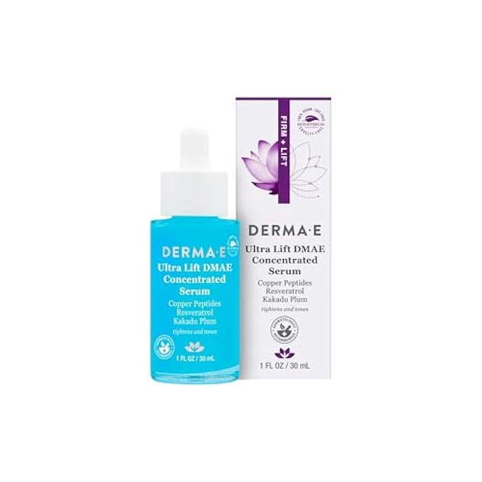 derma-e DERMA E Ultra Lift DMAE Concentrated Serum – All Natural Skin Firming & Hydrating Serum with Copper Peptides and Resveratrol – Concentrated Facial Skin Care, 1oz - Image 1